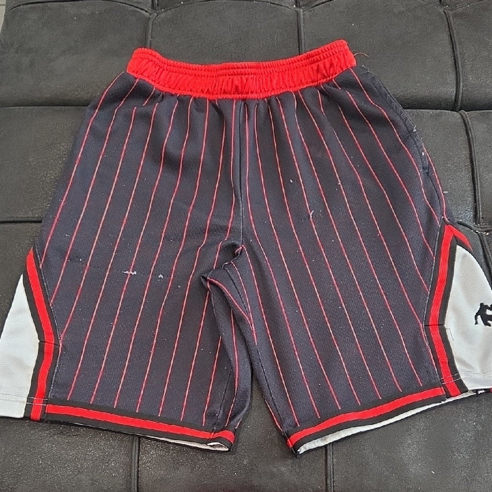 AND1 Kids Black and Red Striped Shorts